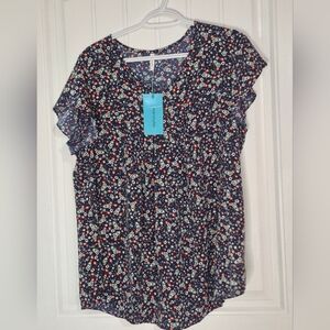 Womens Popyoung Floral Blouse Size Large New With Tags